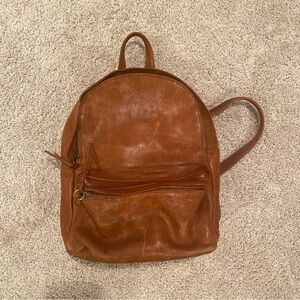 Madewell Lorimer Leather Backpack Large English Saddle